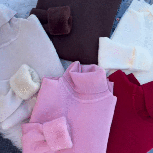 ❄️ Cozy Fur-Cuff Turtleneck Sweater – Multi-Color Warmth & Style - Image 2