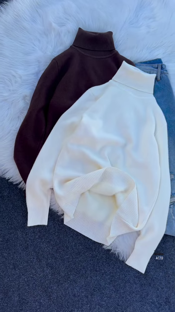 ❄️ Cozy Fur-Cuff Turtleneck Sweater – Multi-Color Warmth & Style - Image 6