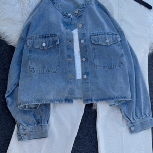 🌸 Casual Chic Denim & White Co-Ord Set – Effortless Everyday Style