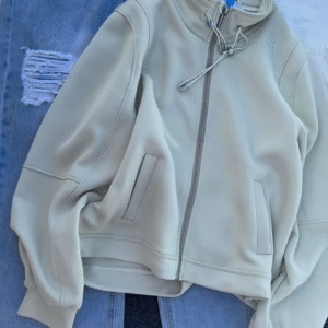 🧥 Urban Ember: Maroon Zip Jacket & Distressed Denim Set - Image 4