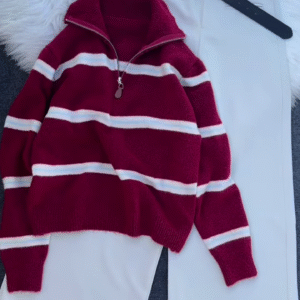 ❤️‍🔥 Raya Stripe: Zip-Up Sweater & High-Waist Trouser Set - Image 2