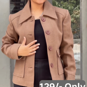 Metro Ease: Brown Jacket & Monochrome Base Ensemble - Image 5