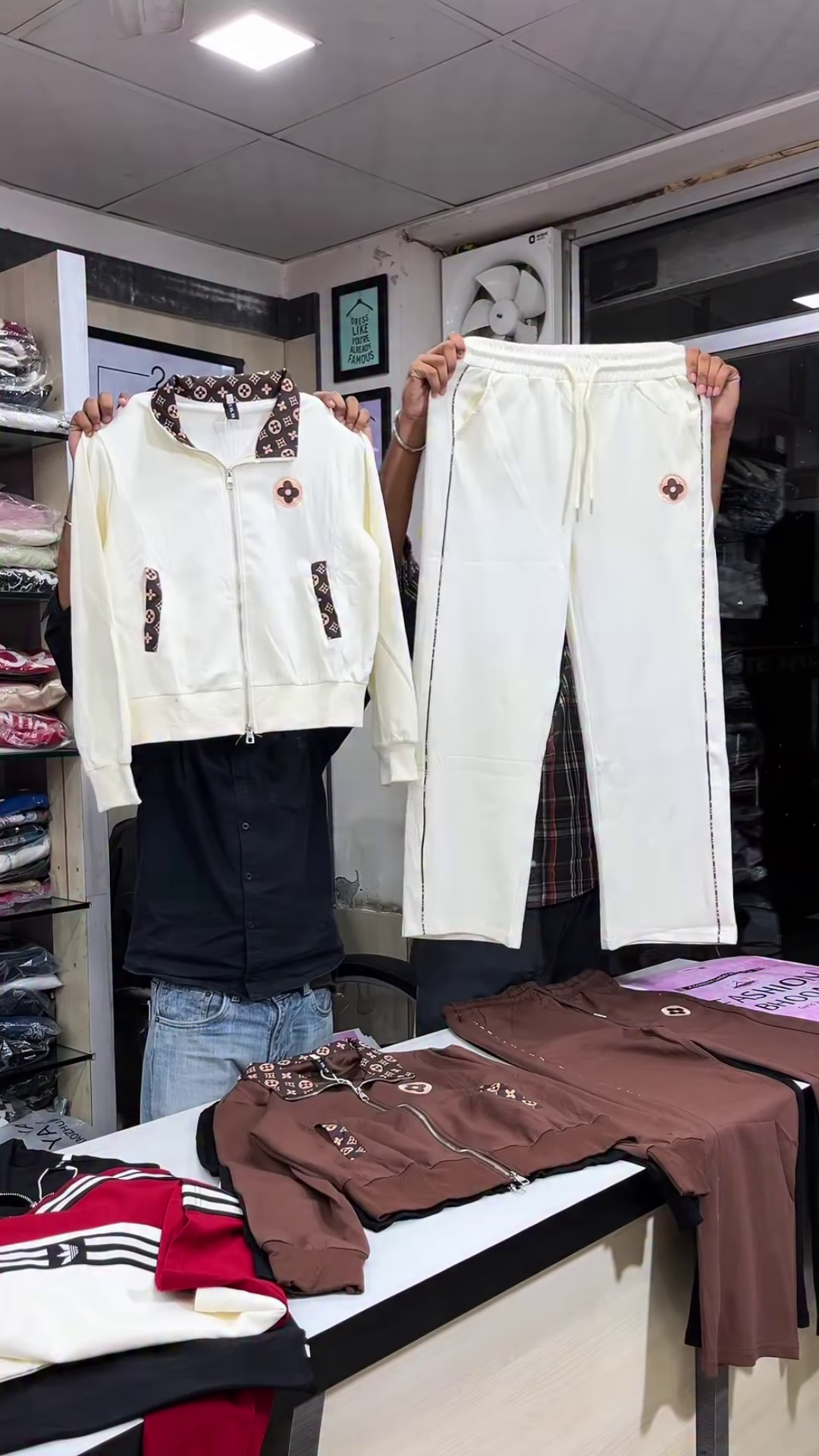 🖤⚪ Elegance in Contrast: The White & Black Embroidered Tracksuit Ensemble ⚪🖤 - Image 1