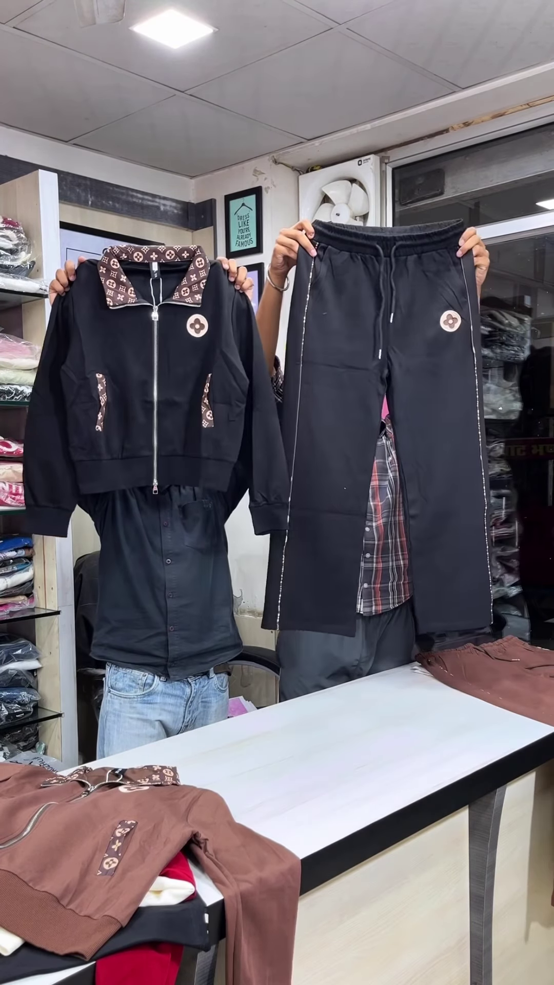 🖤⚪ Elegance in Contrast: The White & Black Embroidered Tracksuit Ensemble ⚪🖤 - Image 3