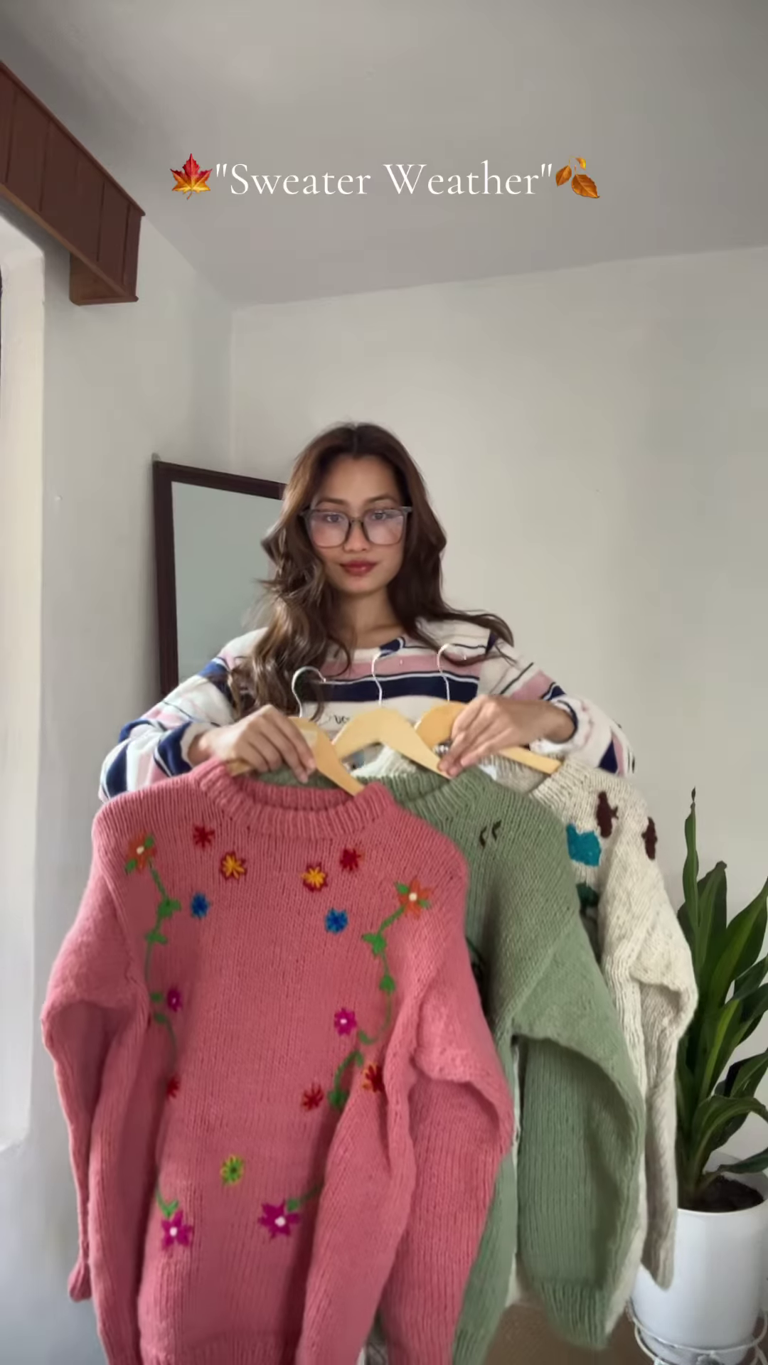 🌸 Cozy Bloom – Pink, Green & Gray Sweater Weather Magic 🌿✨ - Image 2