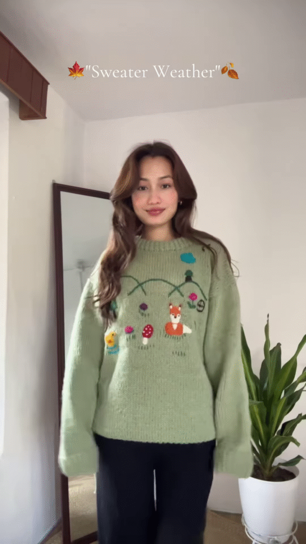 ๐ธ Cozy Bloom โ Pink, Green & Gray Sweater Weather Magic ๐ฟโจ