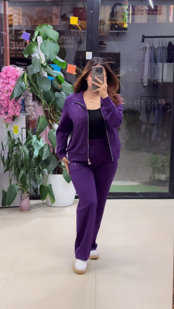 🌌 Midnight Glow Co-Ord Set – Purple, Black & Blue Elegance ✨💜🖤💙