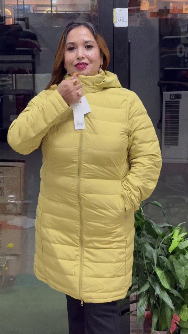 ❄️ Winter Luxe Puffer Coat – Gray, Red, Yellow & Black Edition 🖤❤️💛🌫️