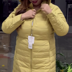 ❄️ Winter Luxe Puffer Coat – Gray, Red, Yellow & Black Edition 🖤❤️💛🌫️ - Image 4