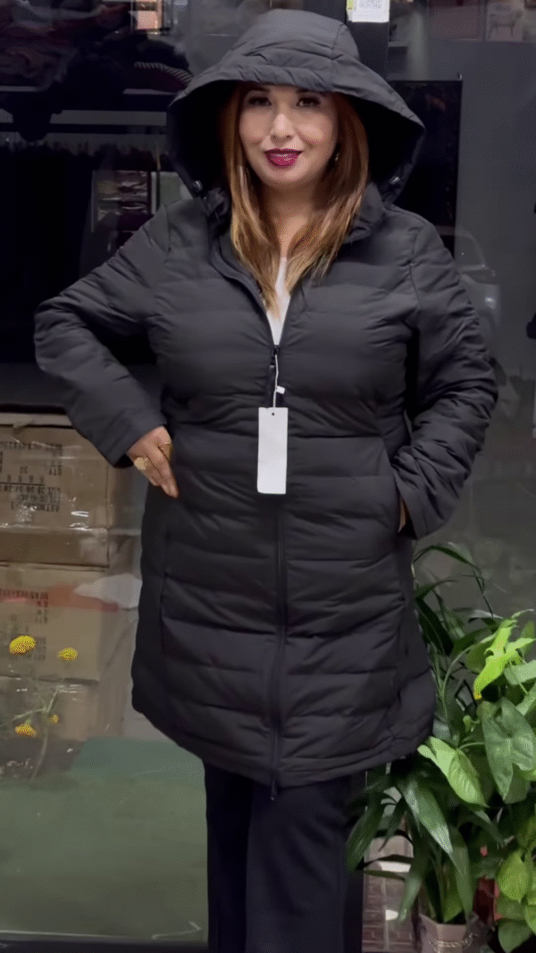 ❄️ Winter Luxe Puffer Coat – Gray, Red, Yellow & Black Edition 🖤❤️💛🌫️