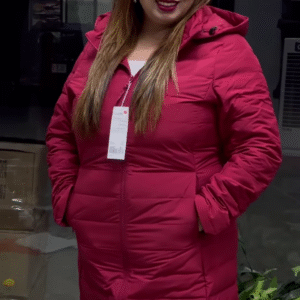 ❄️ Winter Luxe Puffer Coat – Gray, Red, Yellow & Black Edition 🖤❤️💛🌫️ - Image 6