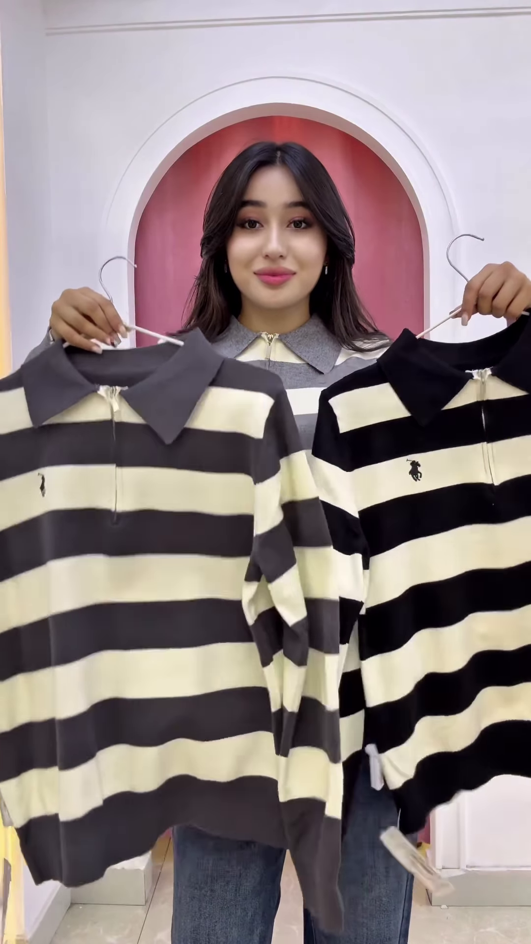 ⚫⚪ Striped Elegance Polo Collection – Bold, Chic & Timeless ✨👕 - Image 2