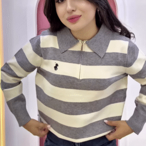 ⚫⚪ Striped Elegance Polo Collection – Bold, Chic & Timeless ✨👕 - Image 4